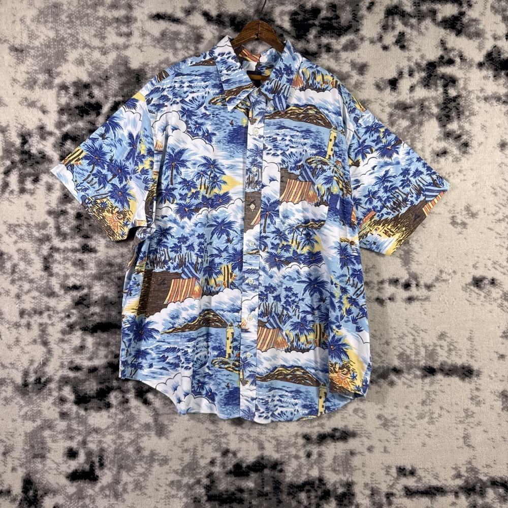 Brooks Brothers Original Polo Shirt Mens Size 2XL Woven Beach Hippie Vacation